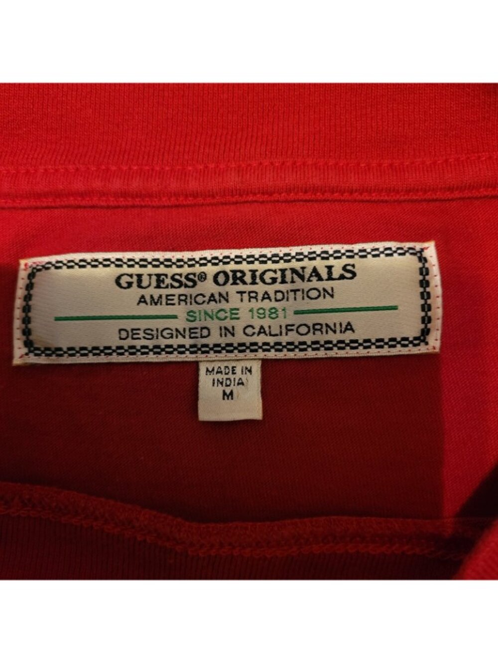 GUESS Originals Striped T-Shirt Men's Medium Red Green Blue American Tradition - Picture 3 of 10